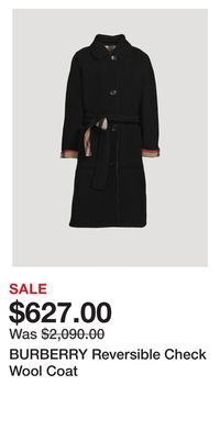 Holt Renfrew Burberry reversible check wool coat offer