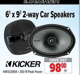 2001 Audio Video Kicker 6|| x 9|| 2-way car speakers offer