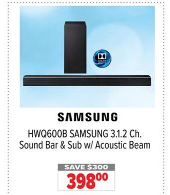 2001 Audio Video Samsung 3.1.2 ch. sound bar & sub w/acoustic beam offer