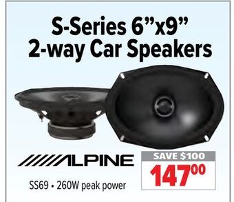 2001 Audio Video Alpine s-series 6x9 2-way car speakers offer