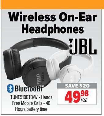 2001 Audio Video Jbl wireless on-ear headphones offer