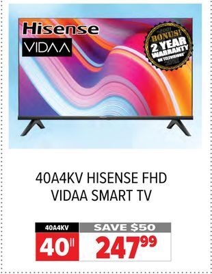 2001 Audio Video Hisense fhd vidaa smart tv offer