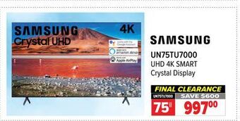2001 Audio Video Samsung uhd 4k smart crystal display 75 offer