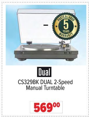 2001 Audio Video 2-speed manual turntable offer
