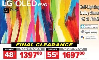 2001 Audio Video Lg oled self-lighting dolby atmos 4k ai thinq 48 offer