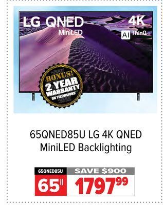 2001 Audio Video Lg 65 4k qned miniled backlighting offer