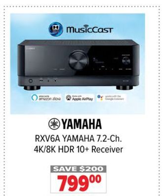 2001 Audio Video Yamaha 7.2-ch. 4k/8k hdr 10+ receiver offer