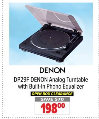2001 Audio Video Denon analog turntable with built-in phono equalizer offer