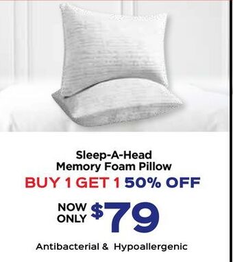 The Sleep Factory Sleep-a-head memory foam pillow offer