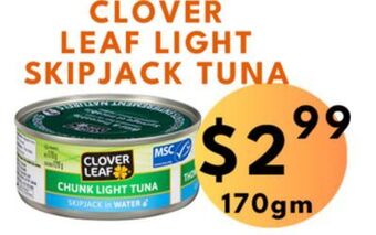 Food World Supermarket Clover leaf light skip jack tuna offer