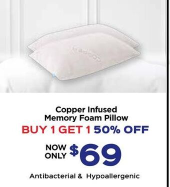 The Sleep Factory Copper infused memory foam pillow offer