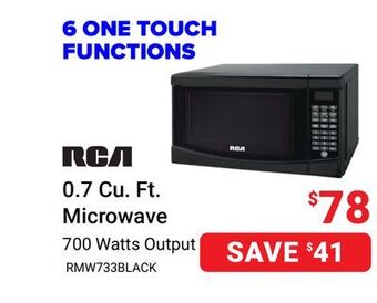 Visions Electronics Rca 0.7 cu. ft. microwave offer