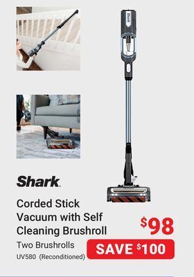 Visions Electronics Shark corded stick vacuum with self cleaning brushroll offer