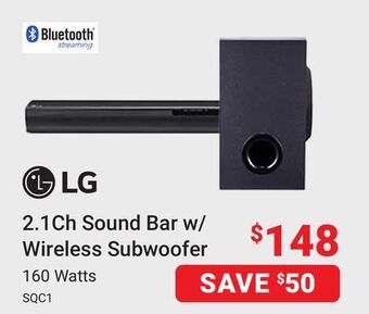 Visions Electronics Lg 2.1ch sound bar w/ wireless subwoofer offer