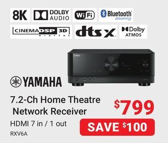 Visions Electronics Yamaha 7.2-ch home theatre network receiver offer