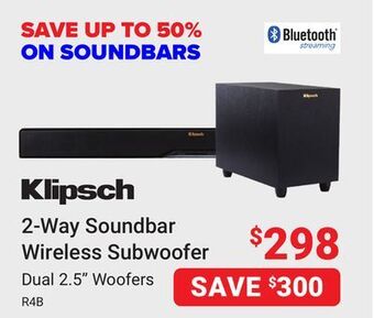 Visions Electronics Klipsch 2-way soundbar wireless subwoofer offer