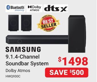 Visions Electronics Samsung 9.1.4-channel soundbar system offer