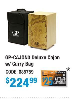 Long & McQuade Granite percussion deluxe cajon w/ carry bag offer