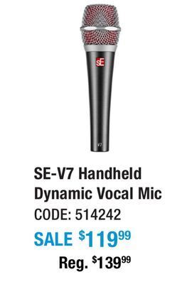 Long & McQuade V7 handheld dynamic vocal microphone offer