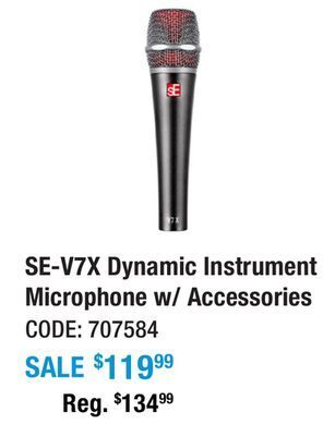 Long & McQuade Se electronics v7 x dynamic instrument microphone w/ accessories offer