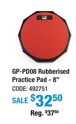 Long & McQuade Granite percussion rubberised practice pad - 8 offer