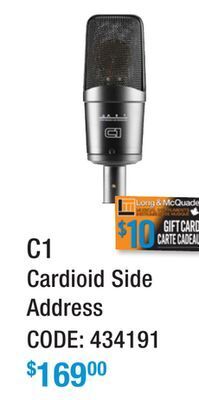 Long & McQuade Art pro audio c1 cardioid side address studio microphone offer