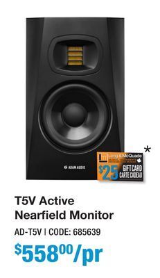 Long & McQuade Adam audio t5v active nearfield monitor (single) offer