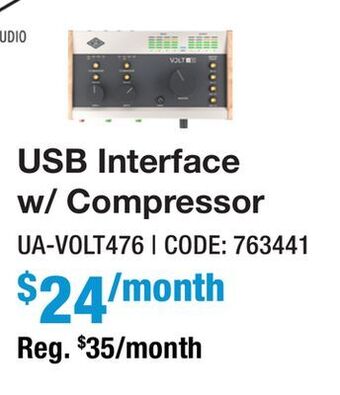 Long & McQuade Universal audio volt 476 usb interface with compressor offer