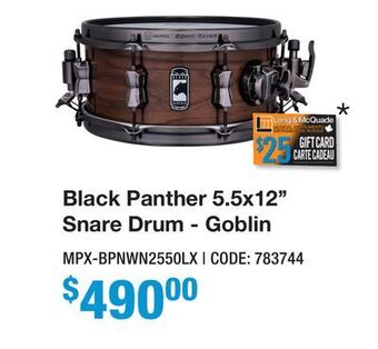 Long & McQuade Mapex black panther 5.5x12 snare drum - goblin offer
