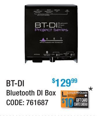 Long & McQuade Art pro audio bluetooth direct box offer