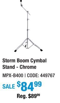 Long & McQuade Mapex storm boom cymbal stand - chrome offer
