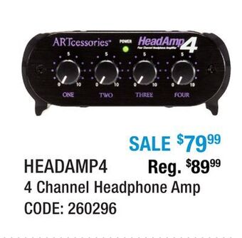 Long & McQuade Art pro audio 4 channel headphone amp offer