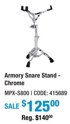Long & McQuade Mapex armory snare stand - chrome offer
