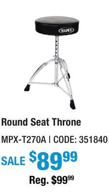 Long & McQuade Mapex t270a - round seat throne offer