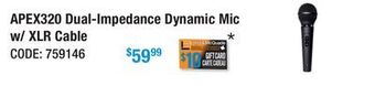 Long & McQuade Apex320 dual-impedance dynamic microphone w/xlr cable offer