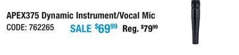 Long & McQuade Apex375 dynamic instrument / vocal microphone offer