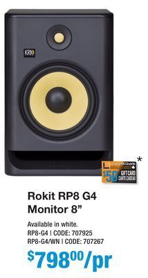 Long & McQuade Krk rokit rp8 g4 powered monitor 8 in. (single) offer