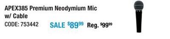 Long & McQuade Apex 385 premium neodymium microphone with cable offer