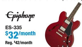 Long & McQuade Epiphone inspired by gibson es-335 offer