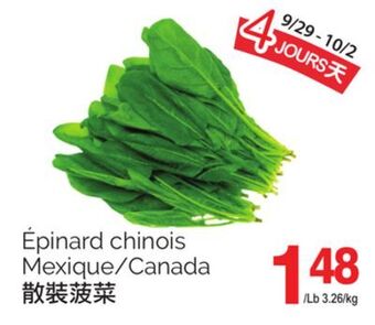 T&T Supermarket Épinard chinois offer