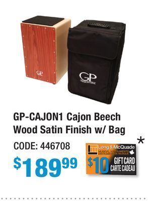 Long & McQuade Granite percussion cajon beech wood satin finish w/ bag offer