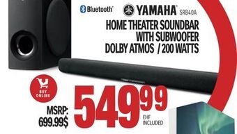 Centre Hi-Fi Yamaha home theater soundbar with subwoofer dolby atmos / 200 watts offer