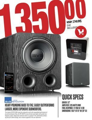 Centre Hi-Fi Svs heart-pounding bass to 17hz. easily outperforms larger, more expensive subwoofers offer