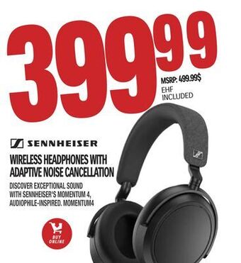 Centre Hi-Fi Sennheiser wireless headphones with adaptive noise cancellation offer