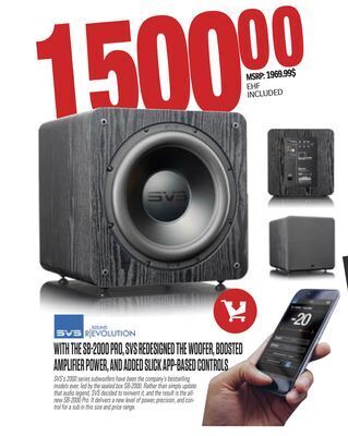 Centre Hi-Fi Svs with the sb-2000 pro, svs redesigned the woofer, boosted amplifier power, and added slick app-based controls offer