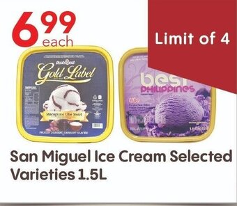 Lucky Supermarket San Miguel Ice Cream Selected Varieties 1.5L offer