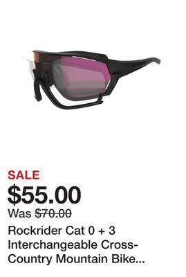 Decathlon Rockrider cat 0 + 3 interchangeable cross-country mountain bike race glasses offer