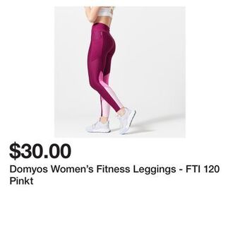 Decathlon Domyos women's fitness leggings - fti 120 pinkt offer
