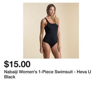 Decathlon Nabaiji women's 1-piece swimsuit - heva u black offer