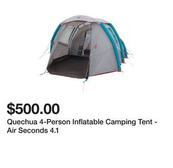 Decathlon Quechua 4-person inflatable camping tent - air seconds 4.1 offer